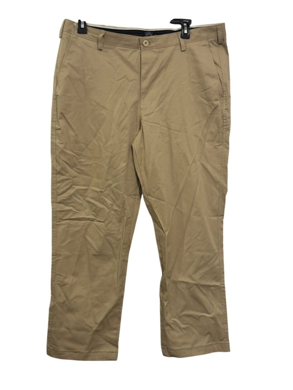 Lands End Mens Traditional Fit Khaki Dress Pants Size 40 Beige Cotton-Blend